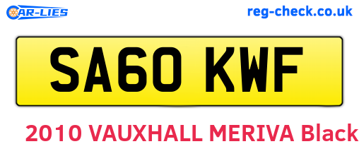 SA60KWF are the vehicle registration plates.
