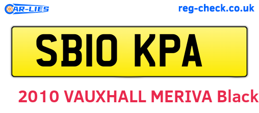 SB10KPA are the vehicle registration plates.