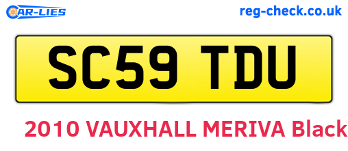SC59TDU are the vehicle registration plates.