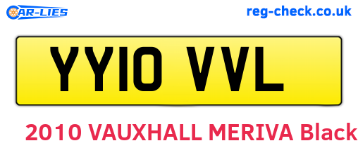 YY10VVL are the vehicle registration plates.