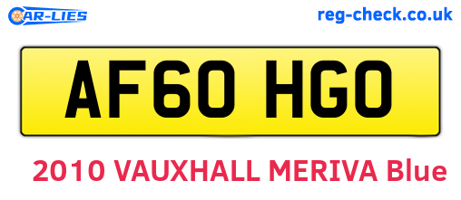 AF60HGO are the vehicle registration plates.