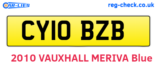 CY10BZB are the vehicle registration plates.