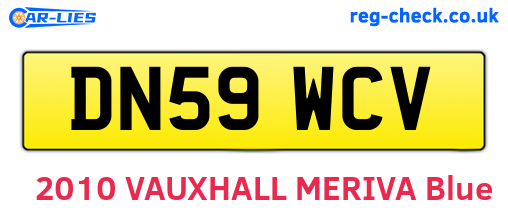 DN59WCV are the vehicle registration plates.