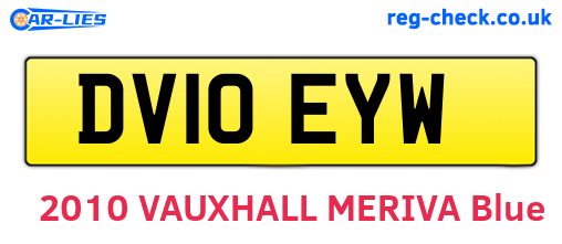DV10EYW are the vehicle registration plates.