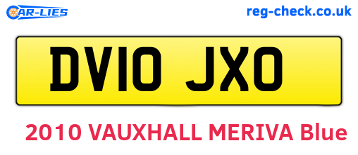 DV10JXO are the vehicle registration plates.