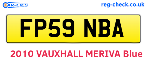 FP59NBA are the vehicle registration plates.