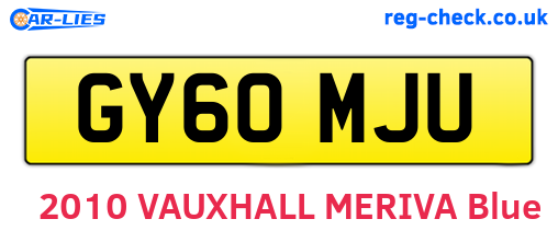 GY60MJU are the vehicle registration plates.
