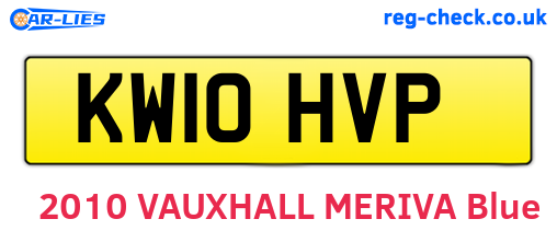 KW10HVP are the vehicle registration plates.