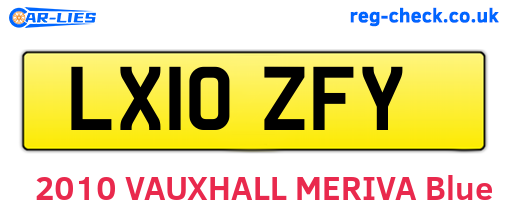 LX10ZFY are the vehicle registration plates.