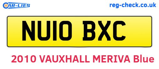 NU10BXC are the vehicle registration plates.