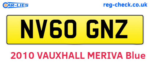 NV60GNZ are the vehicle registration plates.