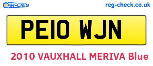PE10WJN are the vehicle registration plates.