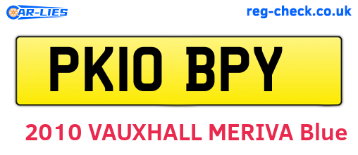 PK10BPY are the vehicle registration plates.