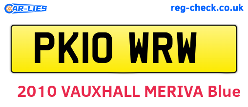 PK10WRW are the vehicle registration plates.