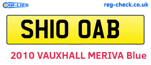 SH10OAB are the vehicle registration plates.