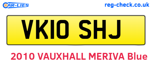 VK10SHJ are the vehicle registration plates.