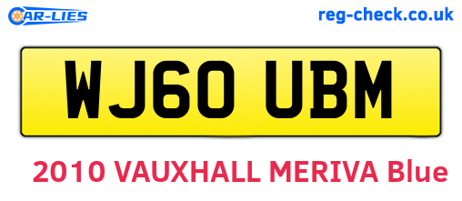 WJ60UBM are the vehicle registration plates.