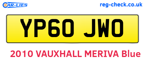 YP60JWO are the vehicle registration plates.