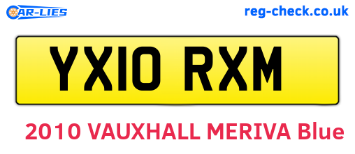 YX10RXM are the vehicle registration plates.