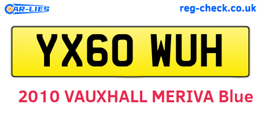 YX60WUH are the vehicle registration plates.