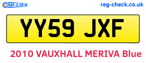 YY59JXF are the vehicle registration plates.