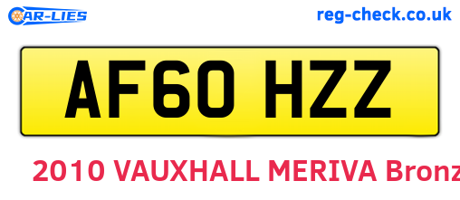 AF60HZZ are the vehicle registration plates.