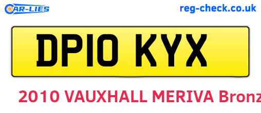 DP10KYX are the vehicle registration plates.