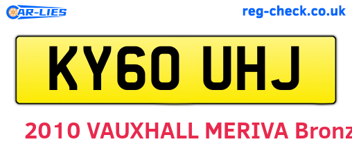KY60UHJ are the vehicle registration plates.