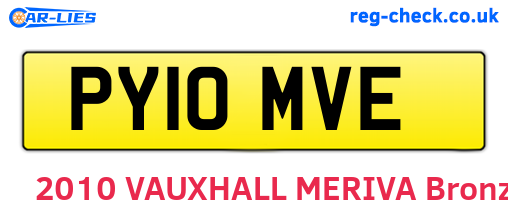 PY10MVE are the vehicle registration plates.