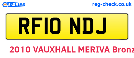 RF10NDJ are the vehicle registration plates.