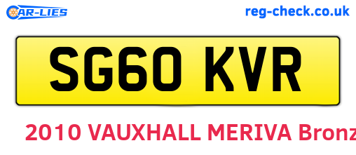 SG60KVR are the vehicle registration plates.