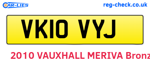 VK10VYJ are the vehicle registration plates.