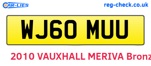 WJ60MUU are the vehicle registration plates.