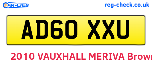 AD60XXU are the vehicle registration plates.