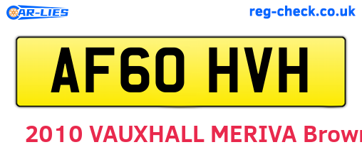 AF60HVH are the vehicle registration plates.