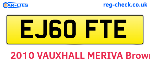 EJ60FTE are the vehicle registration plates.