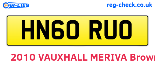 HN60RUO are the vehicle registration plates.
