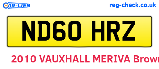 ND60HRZ are the vehicle registration plates.