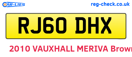 RJ60DHX are the vehicle registration plates.