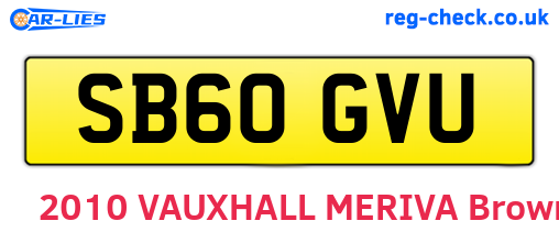 SB60GVU are the vehicle registration plates.