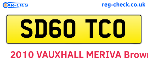 SD60TCO are the vehicle registration plates.
