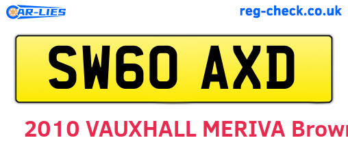 SW60AXD are the vehicle registration plates.