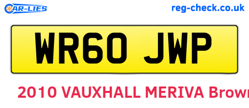 WR60JWP are the vehicle registration plates.