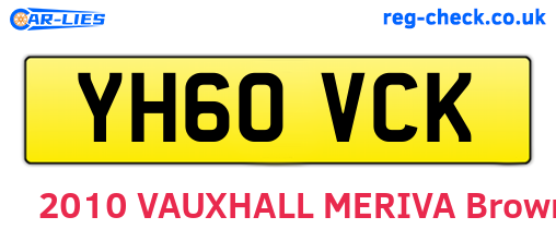 YH60VCK are the vehicle registration plates.