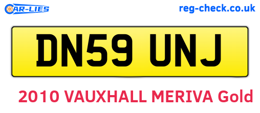 DN59UNJ are the vehicle registration plates.