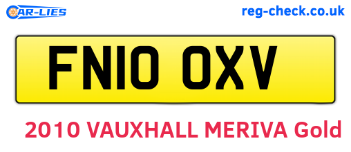 FN10OXV are the vehicle registration plates.