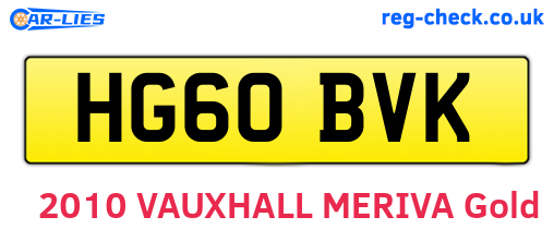 HG60BVK are the vehicle registration plates.