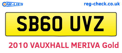 SB60UVZ are the vehicle registration plates.