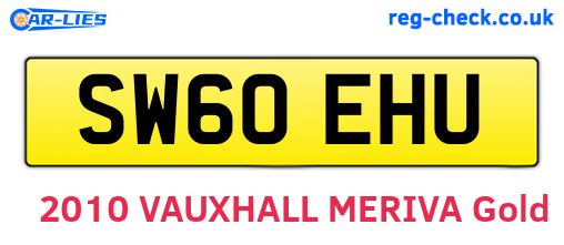 SW60EHU are the vehicle registration plates.