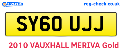 SY60UJJ are the vehicle registration plates.